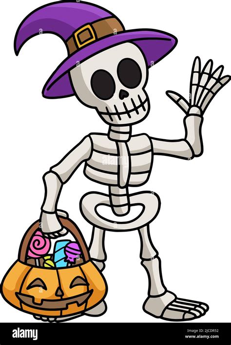 Skeleton Halloween Cartoon Colored Clipart Stock Vector Image & Art - Alamy