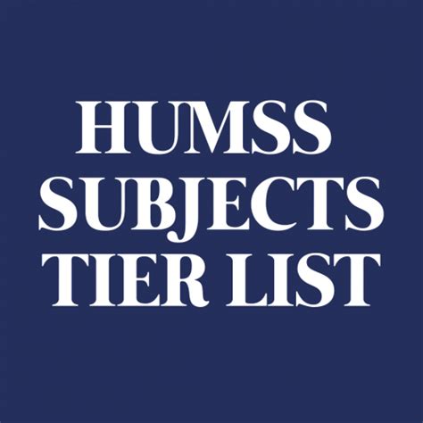 Create a HUMSS SUBJECTS Tier List - TierMaker