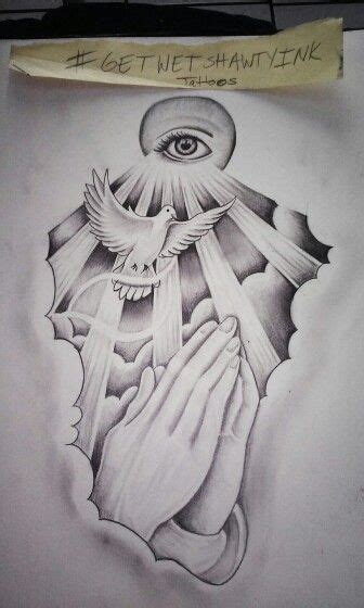 religeous dove praying hands drawing artwork | Praying hands tattoo design, Tattoo design ...