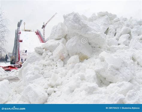 Artificial Ski Slope Construction Editorial Stock Photo - Image of high, snow: 28970523