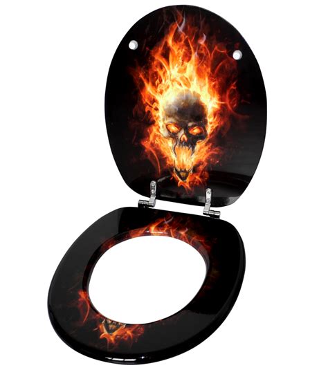 Toilet Seat Skull in Flames