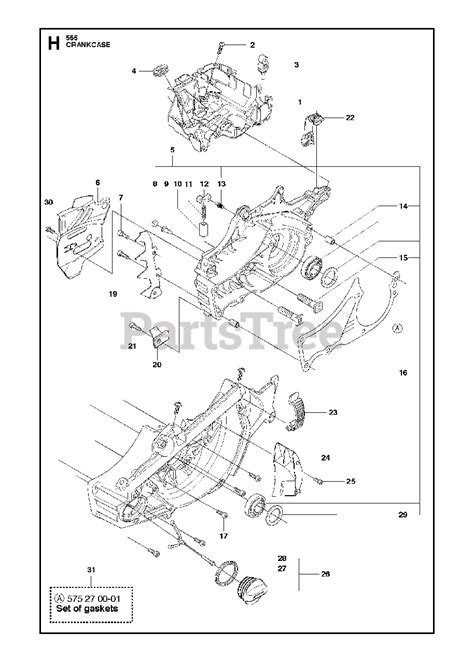 Husqvarna 555 - Husqvarna Chainsaw (2011-03) CRANKCASE Parts Lookup with Diagrams | PartsTree