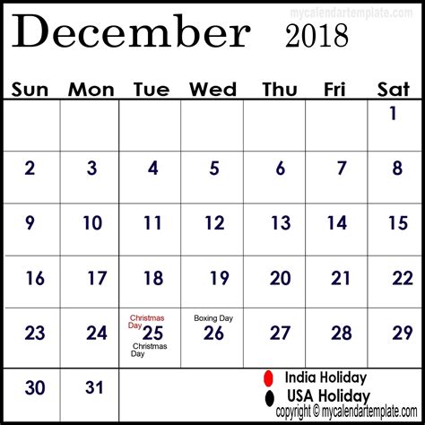 Calendar Of Holidays In December It's possible to organize your ...