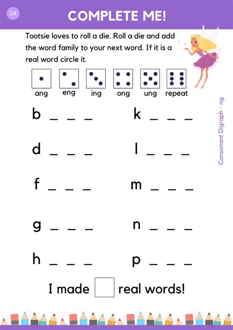 Phonics Consonant Digraphs - Words & Worksheets (pdf) - Level 2