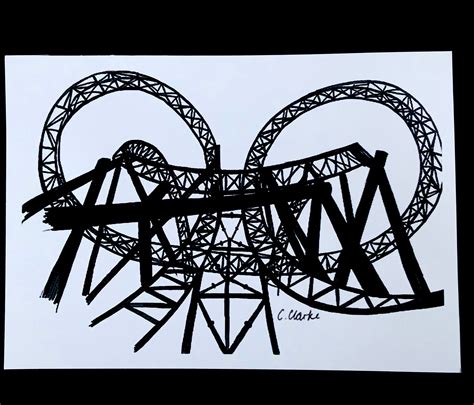 The Smiler Roller Coaster at Alton Towers A5 Art Print | Etsy