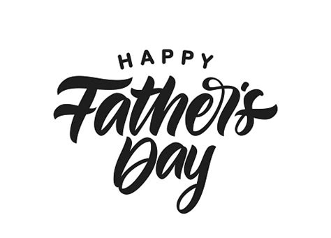 Handwritten Calligraphic Brush Type Lettering Of Happy Fathers Day On ...