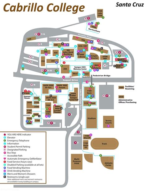 Cabrillo College Campus Map | Santa Cruz, California - Ontheworldmap.com