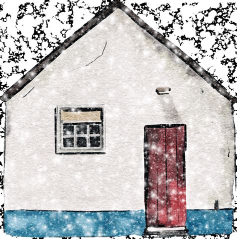 Snow Falling House Drawing Free Stock Photo - Public Domain Pictures