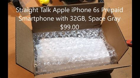 Straight Talk Apple iPhone 6s Prepaid Smartphone with 32GB Unboxing ...