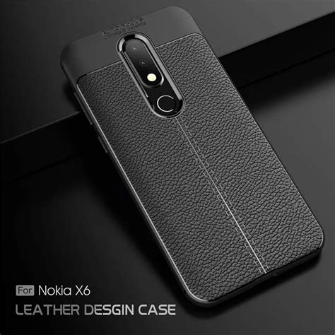 Beworlder For Nokia X6 Case Rubber Protective Soft Silicone Lichee ...