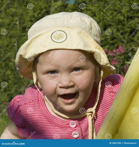 Young girl with sun hat stock photo. Image of autumn, children - 2481396