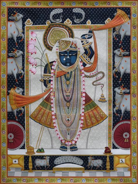 Srinathji With Cow Border Pichwai Painting 36 X 48 Inch | lupon.gov.ph