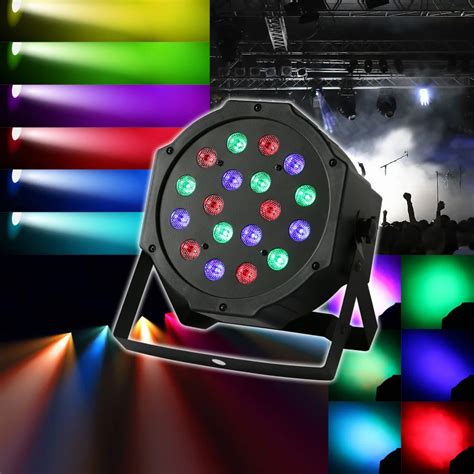 8pcs 18X3W LED PAR64 54W Slim Par Can DMX Flat Par Light RGB Color ...