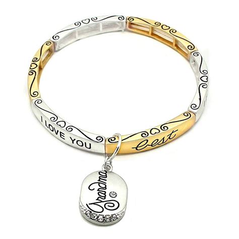 Forever Love 'Grandma' Charm Bracelet - This Two-Toned Silver and Gold ...