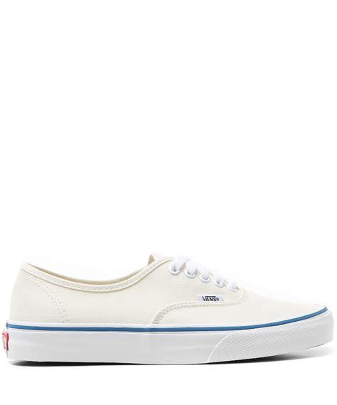 Vans White Authentic Classic Canvas Skate Shoes in White for Men | Lyst