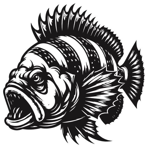 Free Sheepshead Fish SVG Black And White SVG Vector File For Laser ...