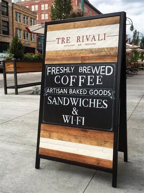 Custom Sandwich Board Sign . Reclaimed Wood . Event Sign . Restaurant Sidewalk Chalkboard ...