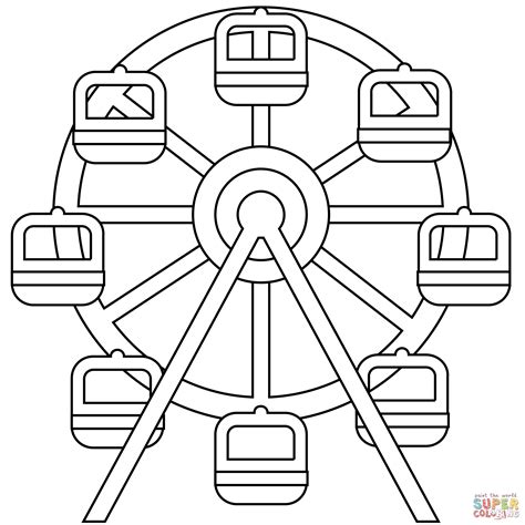 Ferris Wheel Coloring Pages - Free Printable Templates