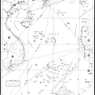 The 1948 location map for the South China Sea Islands. Source: Drawn by ...