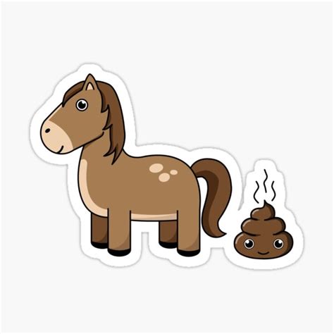 "Funny Horse Poop Cartoon Men's Humor Anime Design" Sticker for Sale by ...