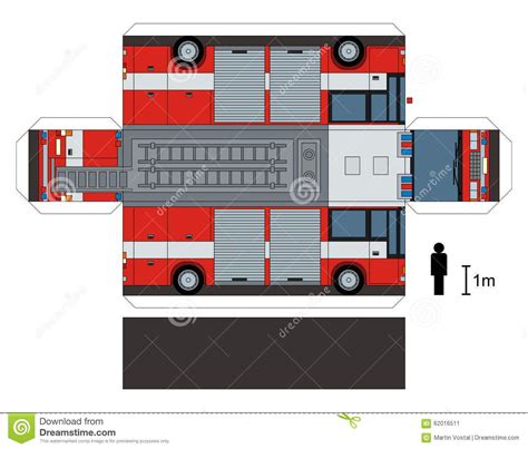 Lorry Papercraft | Paper model of a fire truck, not a real type, vector ...