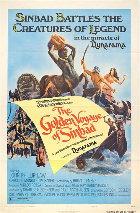 The Golden Voyage of Sinbad Original 1973 U.S. One Sheet Movie Poster - Posteritati Movie Poster ...