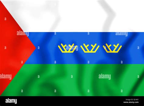 3D Flag of Tyumen Oblast, Russia. 3D Illustration Stock Photo - Alamy