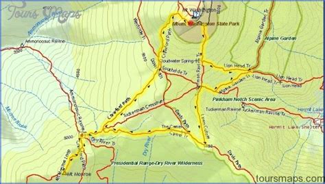 Mt Washington Hiking Trail Map - ToursMaps.com