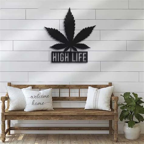 Weed Cannabis Marijuana Name Bar Sign Wall Art Personalized Metal Sign ...