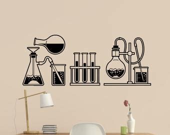 Laboratory Glass Wall Decal Vinyl Sticker Chemistry Classroom Art Decor ...