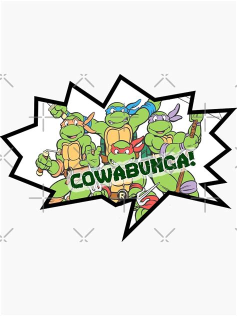 "Cowabunga! TMNT - 1980s and 1990s Cartoon" Sticker for Sale by PunkyCat | Redbubble