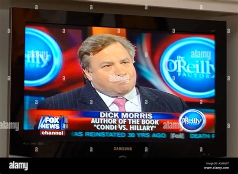 tv screen image of No Spin Zone host Bill o'reilly guest Dick Morris Morriss Fox news Stock ...