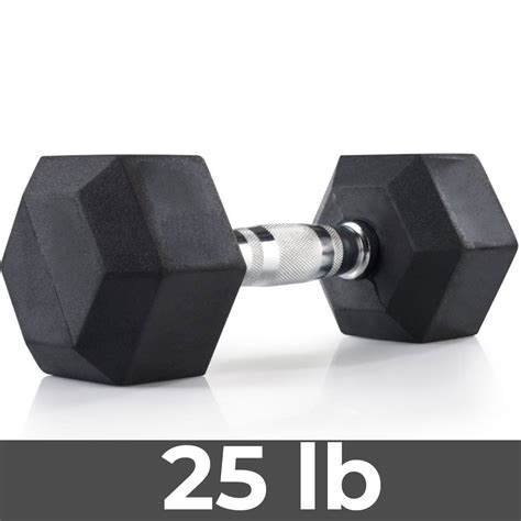 25 LB Rubber Hex Dumbbell - California Dumbbells