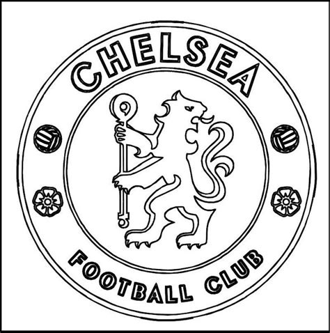 Chelsea Football Club Coloring Line Art | Football coloring pages ...