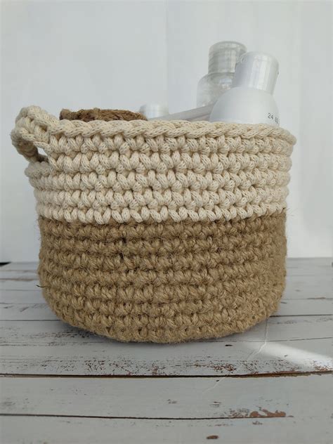 Jute Round Basket Jute Twine Storage Basket Eco Decor and | Etsy