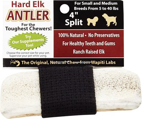 WAPITI LABS Split Elk Antlers Dog Chews, Small/Medium - Chewy.com