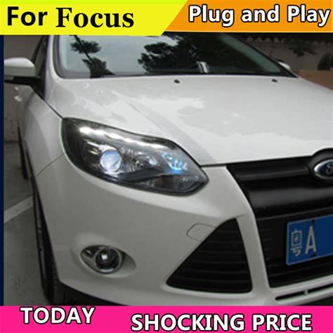 Car Styling for Ford focus ST Headlights 2012 2014 focus ST LED Headlight DRL Lens Double Beam ...