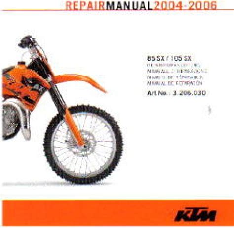 2004-2006 KTM 85SX 105SX Repair Manuals on CD-ROM