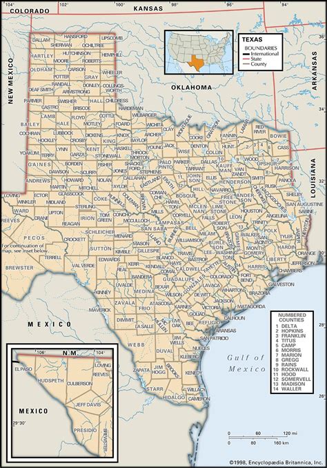 State and County Maps of Texas