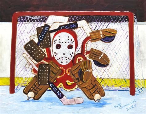 Prints Scott Clendaniel Funny Octopus Wall Art Octopus Hockey Goalie ...