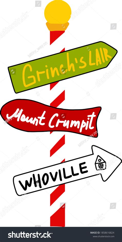 Christmas Signpost Whoville House Green Monster Stock Vector (Royalty Free) 1858616824 ...