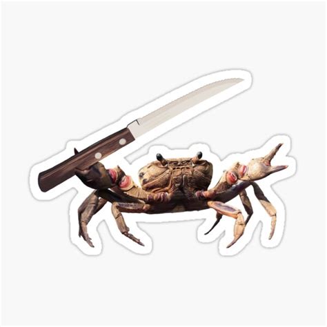 "Crab With Knife" Sticker for Sale by BrutalistPrint | Redbubble