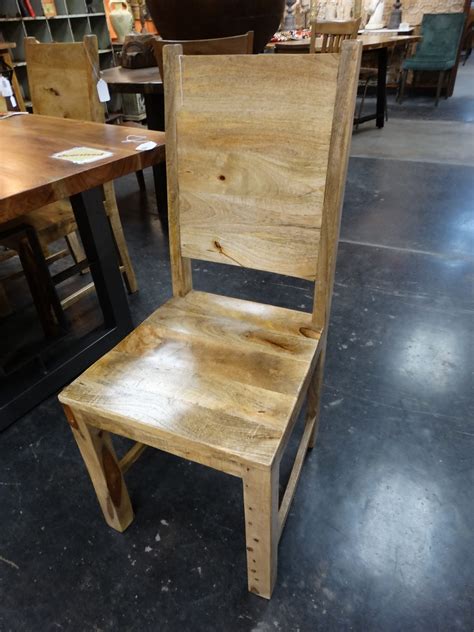 Chair Wooden Dining Chair with Solid Back - Rare Finds Warehouse