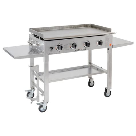 Blackstone 36 in. 4-Burner Propane Gas Grill in Stainless Steel with Griddle Top-1560 - The Home ...