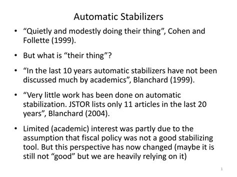 PPT - The Effectiveness of Automatic Stabilizers PowerPoint Presentation - ID:181616