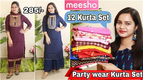 MEESHO Kurta Set Haul Starting 285/- | Meesho Party wear Kurta Set Haul ...