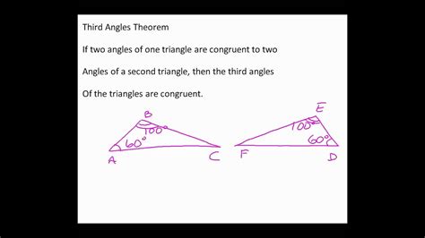 024 Geometry for lesson 4 3 Third Angles Theorem - YouTube