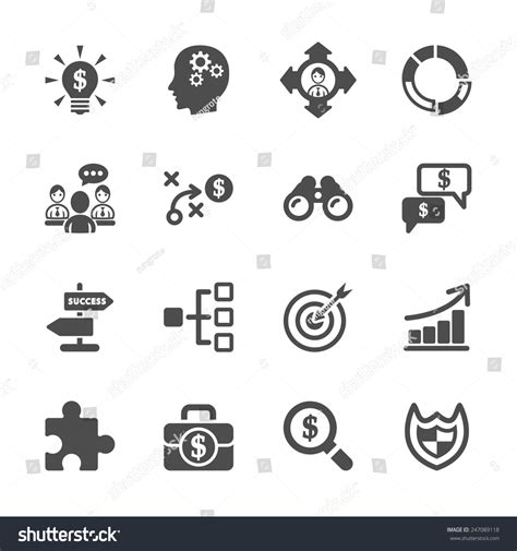 Business Strategy Icon Set Vector Eps10 Stock Vector (Royalty Free) 247089118