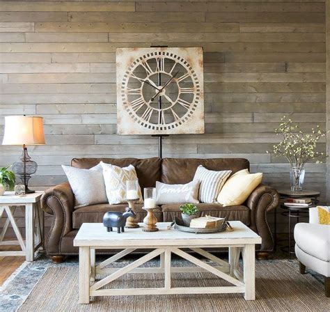 65 Amazing Farmhouse Living Room Design Ideas | Brown couch living room ...