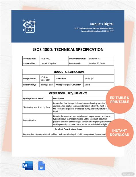 Technical Specification Templates in Word - FREE Download | Template.net